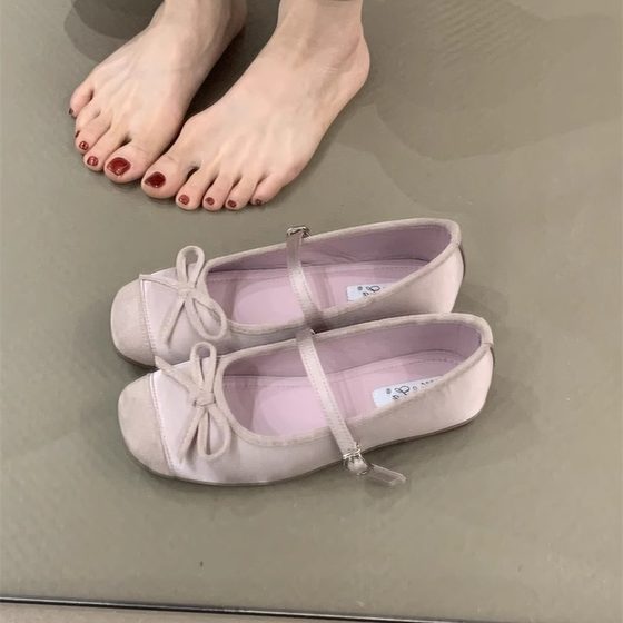 Gentle Cute Inner Ballet Shoes Women's Shoes 2025 Spring Evening Breeze Elegant Purple Dress Shallow Mouth Single-layer Shoes