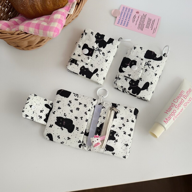 Kitten Bow Coin Purse Cute Girl's Heart Small Portable Multifunctional Storage Card Bag Pendant Pendant