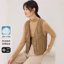 冬季新款短款鸭绒轻薄羽绒马甲保暖高档时尚内胆外穿打底背心坎肩