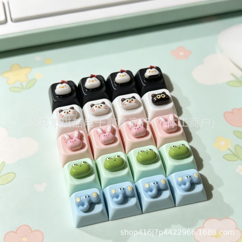 Keyzonic Cross-Border Cute Stress-Relief Keys DIY Keycaps Universal Cross-Axis Dopamine Color Wholesale