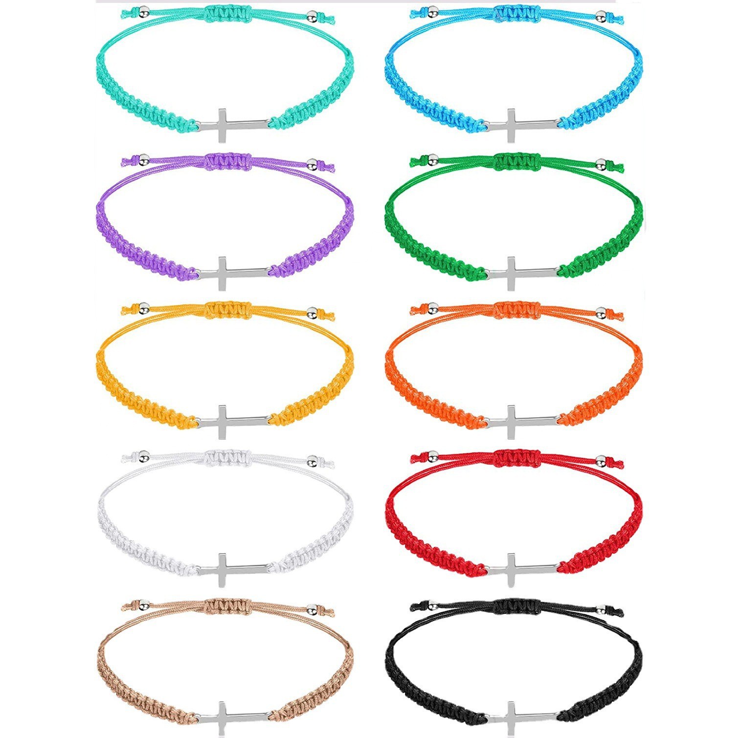 European and American style cross-border hot cross bracelet fashion simple hand-woven adjustable men's and women's bracelet