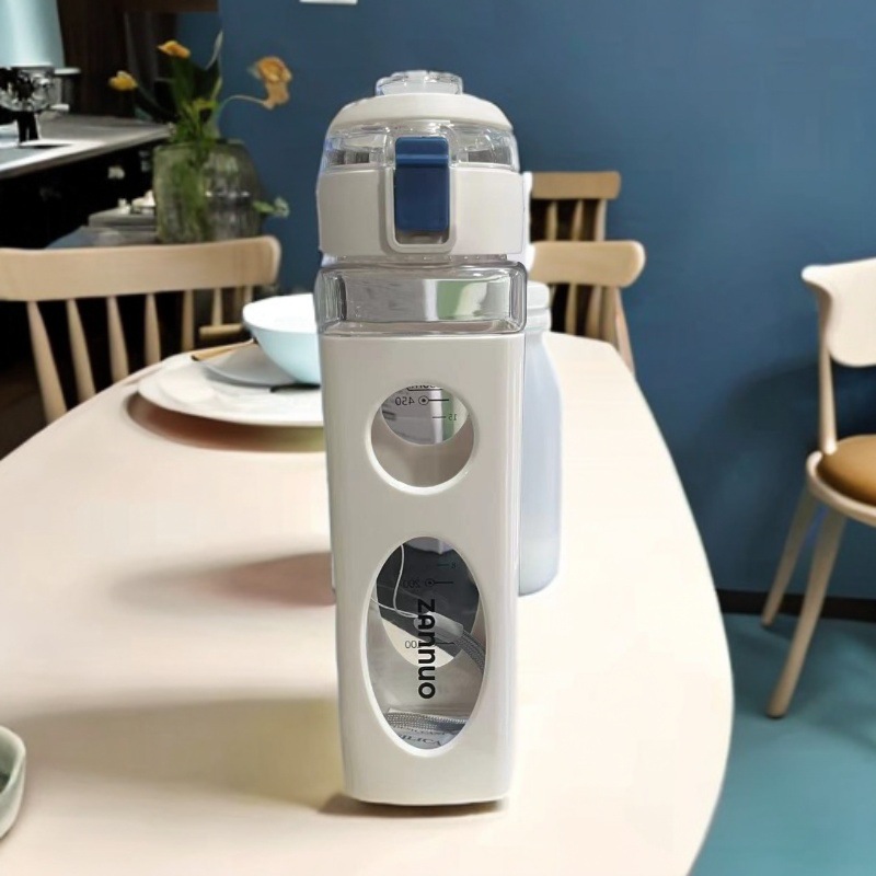 Verano nuevos deportes al aire libre taza de agua de plástico cuadrado fresco simple estudiante portátil pequeña boca taza de agua en stock al por mayor