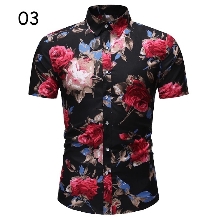 Camisa de manga corta hawaiana de vacaciones en la playa para hombres de verano Venta caliente Flor de tendencia salvaje Impresión 3D Ventas directas de fábrica