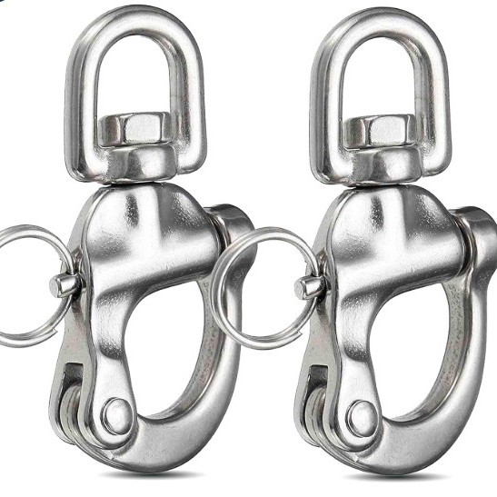 不锈钢眼式旋转弹簧卸扣 旋转卸扣 不锈钢索具 帆船 船用五金配件