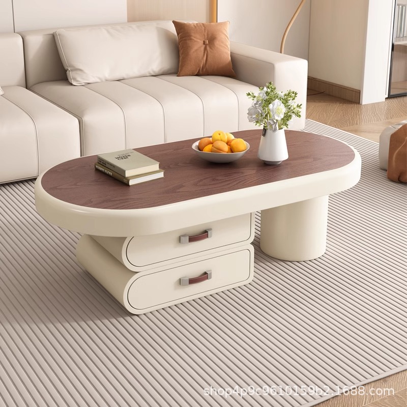 Mesa de té de la sala de estar nuevo diseño moderno de mármol de viento crema