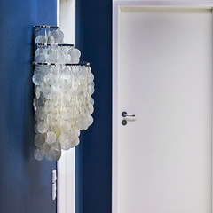 現代簡約天然貝殼片客廳餐廳臥室意大利創意設計師樣板房裝飾壁燈