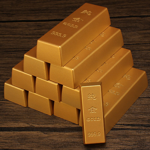 Solid placer gold gilt placer gold bar ornaments simulation gold bricks creative gifts home small ornaments shooting props