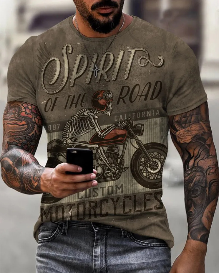 Comercio electrónico transfronterizo Amazon 3D Impresión digital hombres Camiseta cuello redondo manga corta casual Top moda tendencia fabricante