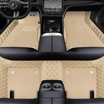Ayaqaltılar (Kovriklər) | C260L E300L A180L Gla20 - beige-shufen-silk-double-layered-foot-mats