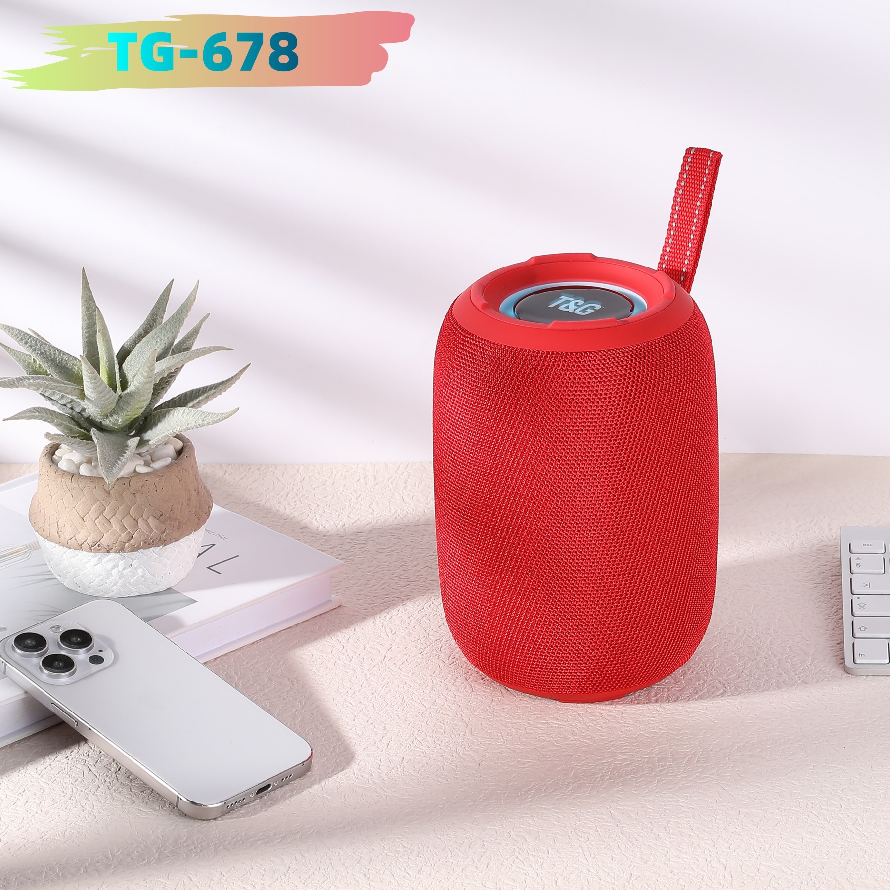 Nuevo producto transfronterizo TG678 altavoz Bluetooth portátil inalámbrico subwoofer portátil de gran volumen tarjeta USB pequeño sonido