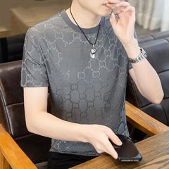 2025新型氷糸半袖tシャツ男性ファッション氷感速乾青年シャツ半袖通気性上服T薄手
