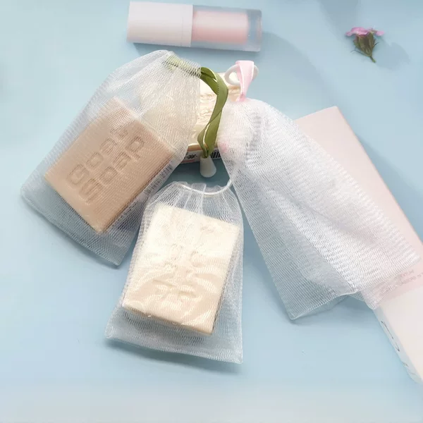 T factory double ribbon bubble net soap cleansing soap net facial cleanser bubble net bag wholesale LOGO