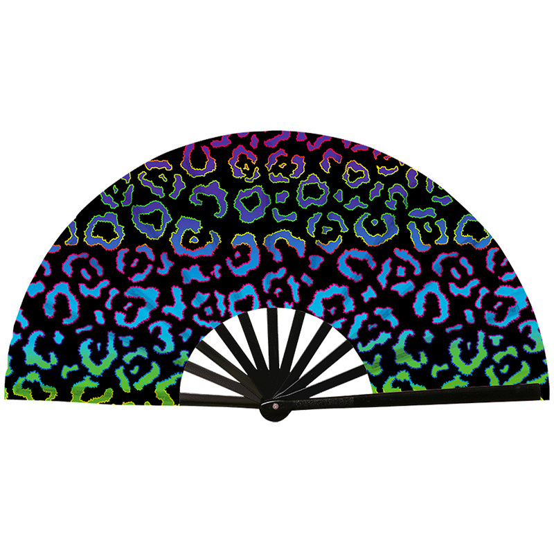 Abanico Plegable de Kung Fu de Plástico, Colorido, para Conciertos y Fiestas