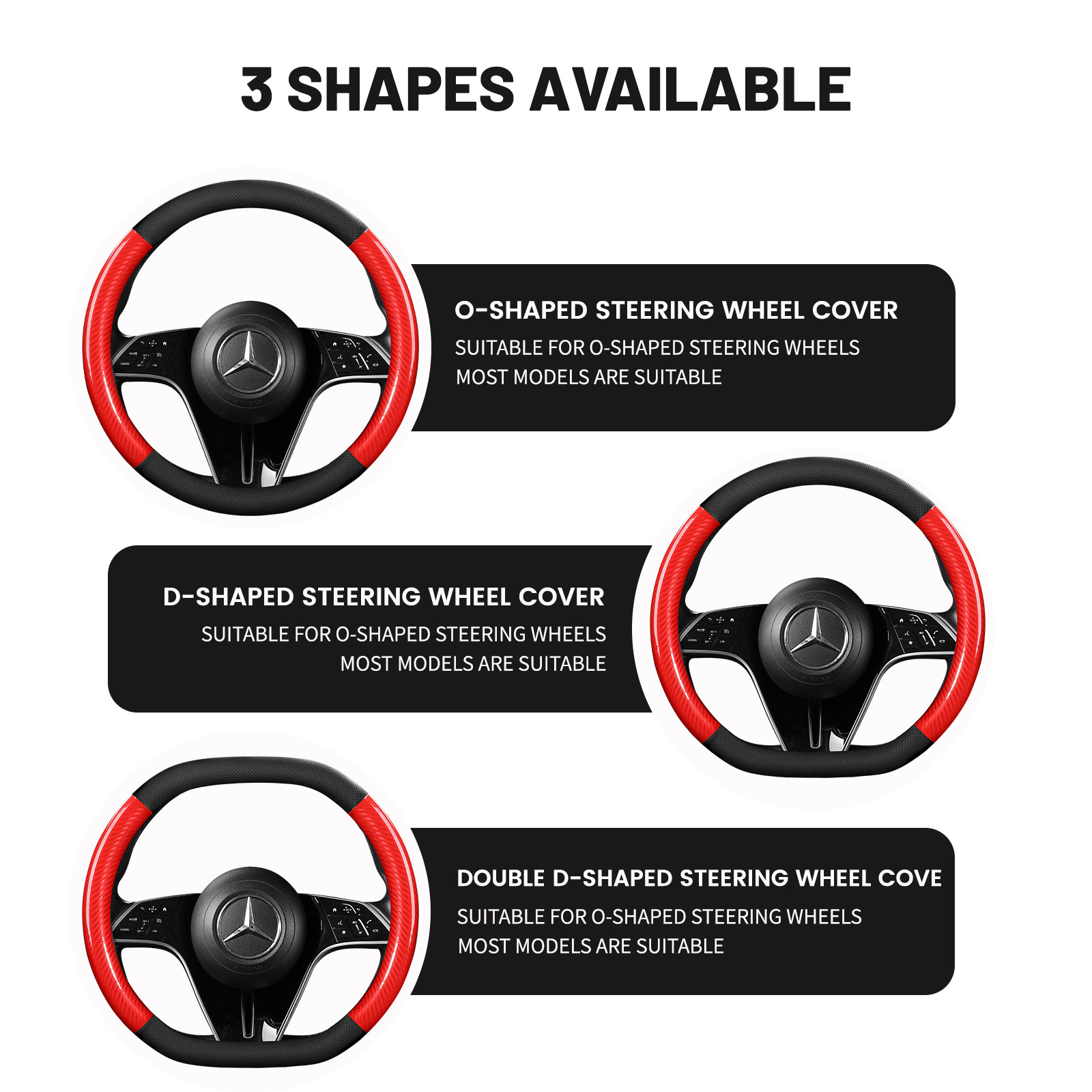 High Quality Car Steering Wheel Cover Leather Perforated Carbon Fiber Car Handlebar Cover Protective Cover Amazon Four Seasons Car Products