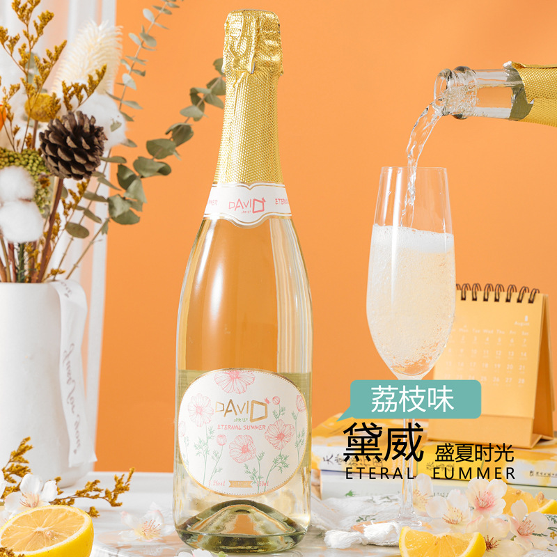 Two-flavored bar nightclub sparkling wine bubbly sweet type for ladies tipsy KTV low-degree fruit wine