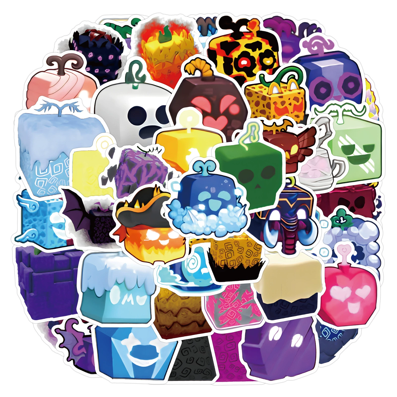 50 штук наклеек Roblox Blox Fruits для украшения кошелька, канцелярии, кружки, водонепроницаемые наклейки для ноутбука