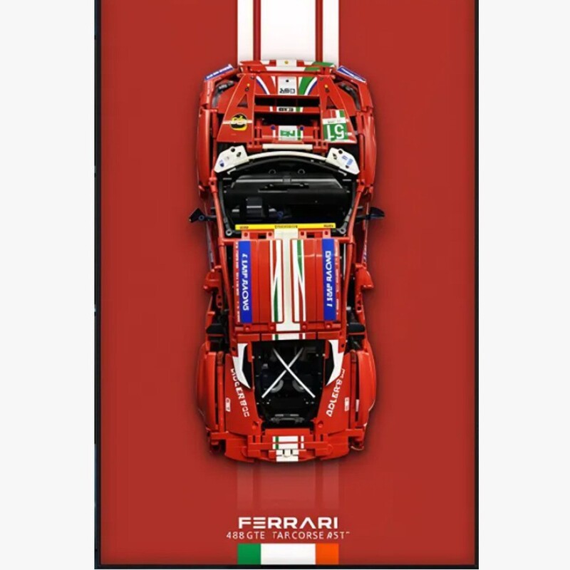 3.5cm Thick, Compatible with Lego Wall-Mounted Building Block Display Frame, Ferrari Sp3 Foyer, Living Room, Bedroom Mirror