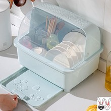 裝杯子的收納箱放碗櫃收納櫃家用小型嬰兒餐具塑料瀝水碗架抽水