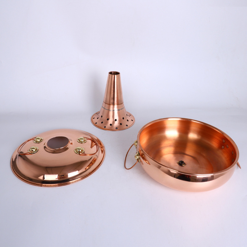 鼓式電磁爐銅火鍋 銅鼓鍋燃氣銅火鍋 電磁銅火鍋加厚純銅火鍋木炭