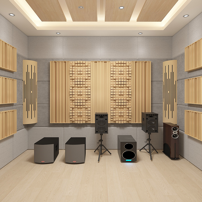 Solid Wood Acoustic Diffusion Board Recording Studio Audio-Visual Room Wall Ceiling Medium and High Frequency Sound Diffusion Decorative Wall Panel