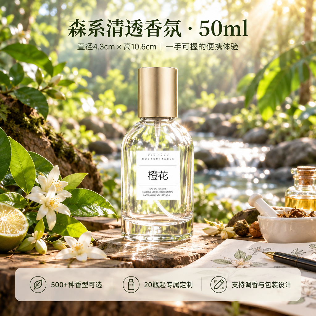 50ml Perfume with Strong Fragrance and Long-Lasting Scent, Fragrance Spray Factory, Wholesale Osmanthus Perfume for Men and Women