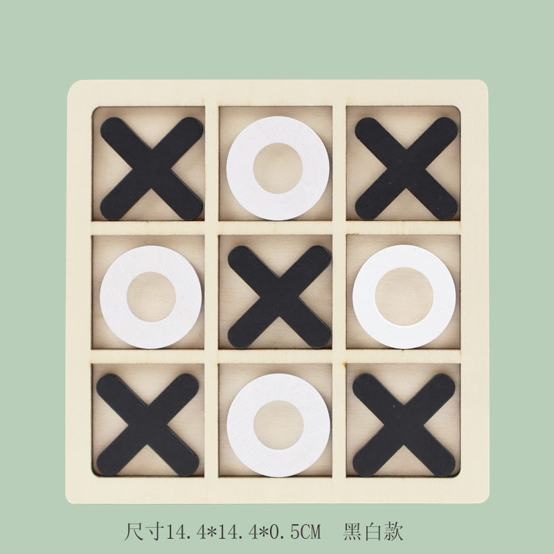 XO de madera de tres piezas tic-tac-toe educación temprana para niños juguetes educativos ocio batalla juego de mesa bloques de construcción juguetes de ajedrez interactivos