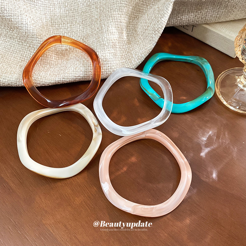 Arte coreano mancha resina francés retro ámbar pulsera exagerada femenina pulsera pulsera retro todo fósforo pulsera