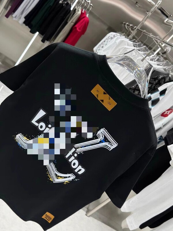 2025 Lujia サマーレタープリント半袖 Tシャツトレンディな新しい多用途アメリカンカジュアルトップス男性と女性用|undefined