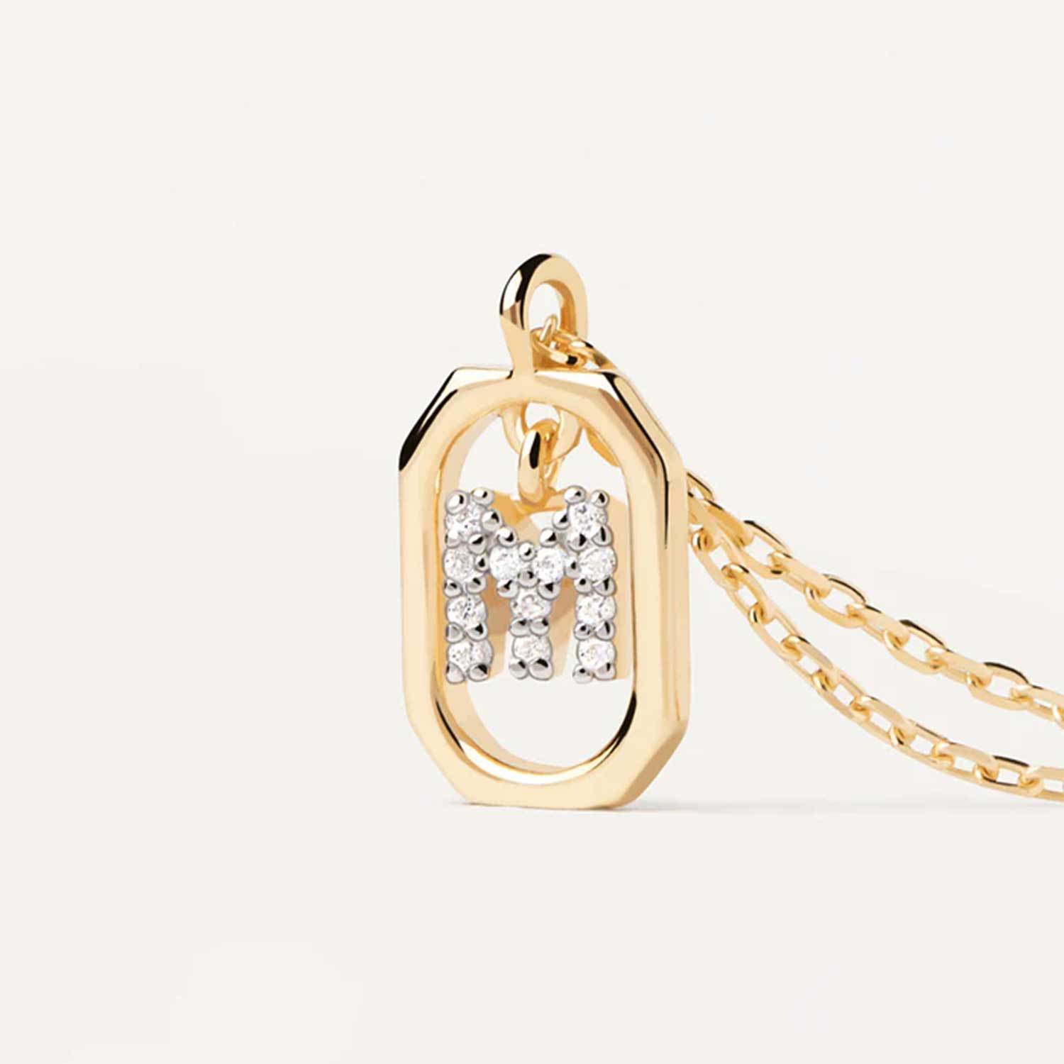 Style Simple Lettre Argent Sterling Placage Incruster Zircon Plaqué Or 18k Pendentif display picture 19