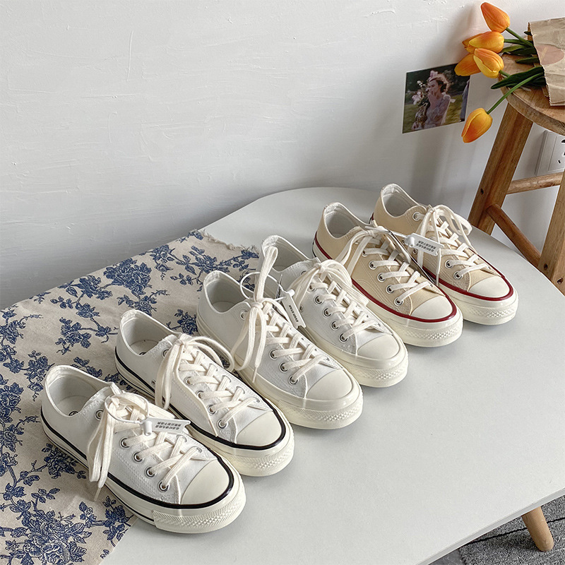 Low-Top Pure White Canvas Shoes for Students, Men and Women, Couple Shoes Mis-18 Low-Top Pure White Canvas Shoes for Students, Men and Women, Couple Shoes Mis-18