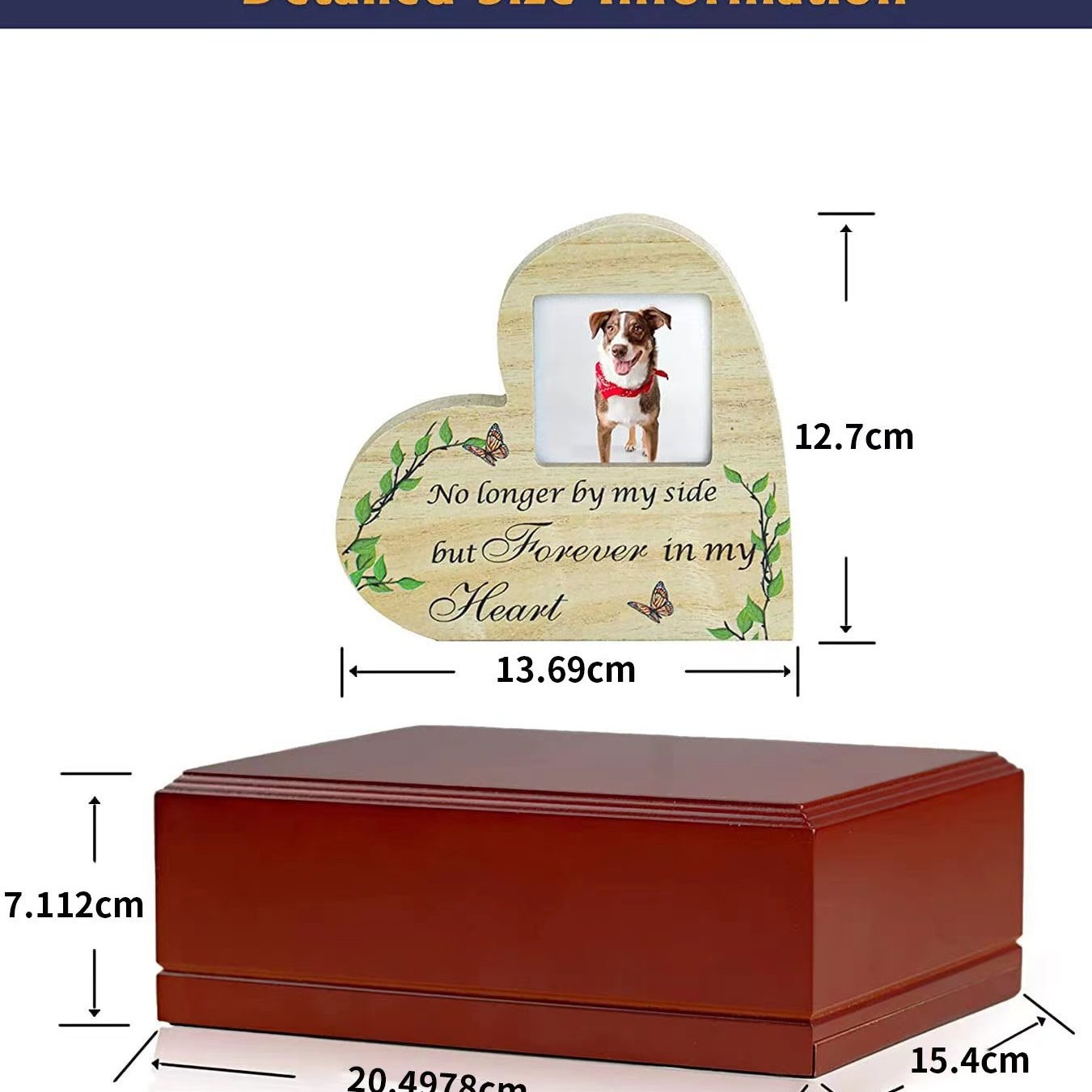 Transfronterizo en stock ataúd cinerario rojo madera maciza mascota memorial cinerario ataúd con marco de fotos perro caja funeraria perro madera maciza