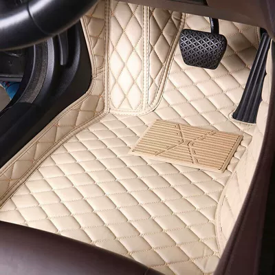 Set of Universal Leather Floor Mats – Ayaqaltılar (Kovriklər) - thickened-model-please-note-the-modelyear-or-inform-us-when-placing-an-order-main-driver-single-layer-beige-rice-thread