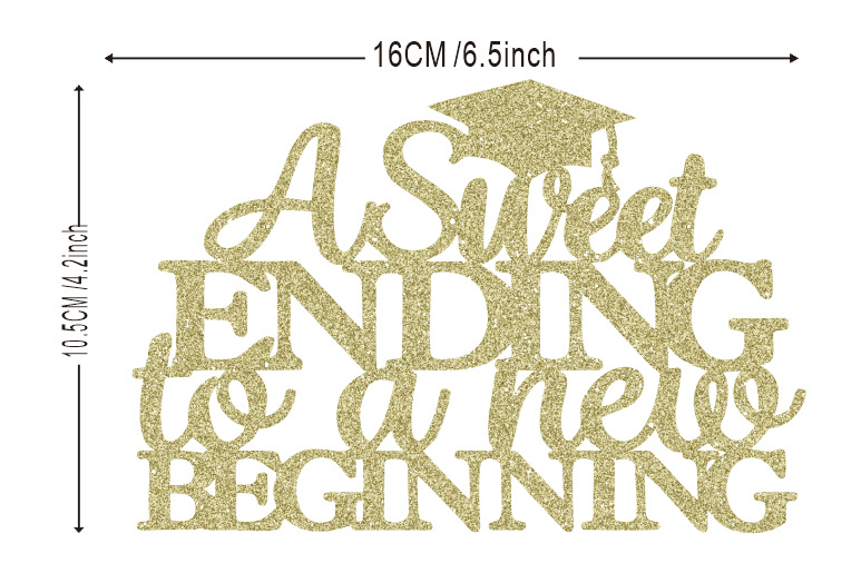 Pastel de inserción de la tarjeta de decoración superior 2024 College High School graduación decoración del partido suministros negro flash creativo transfronterizo