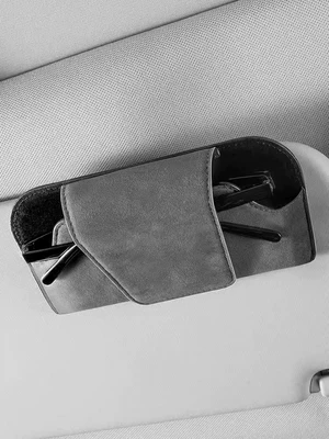 Car Glasses Box Sun Visor Car Glasses Clip/Bill Clip - gray-slab
