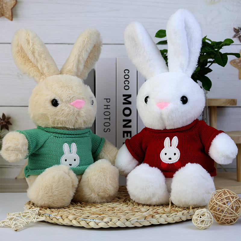 New Dressing Rabbit Plush Toy Cute Rag Doll New Year Mascot Zodiac Rabbit Girl Children's Gift