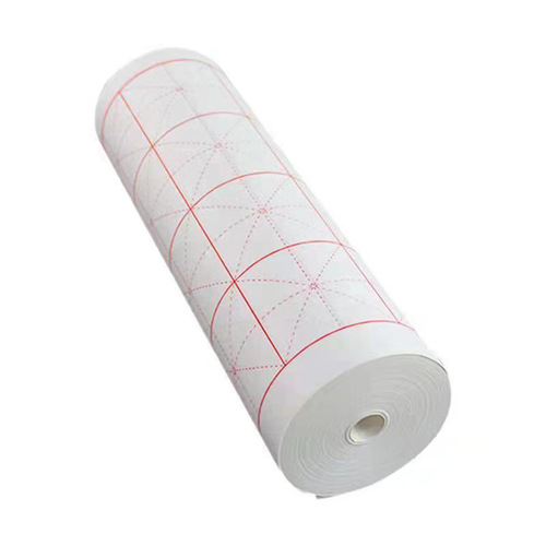 Rice grid long roll rice paper thickened antique color half-baked brush calligraphy special paper for calligraphy practice rough edge paper