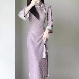New Chinese Cheongsam 2024 Autumn New Improved Lace Young Girl Elegant All-match dress