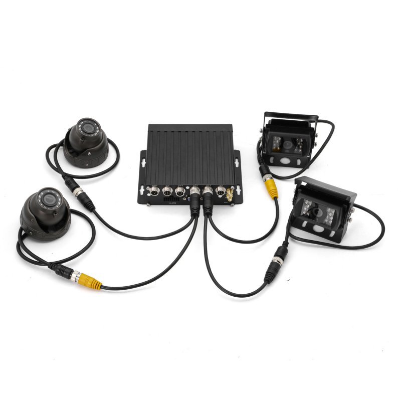 锋莱高清车载高清夜视监控四路SD卡录像机车载DVR MDVR录像机