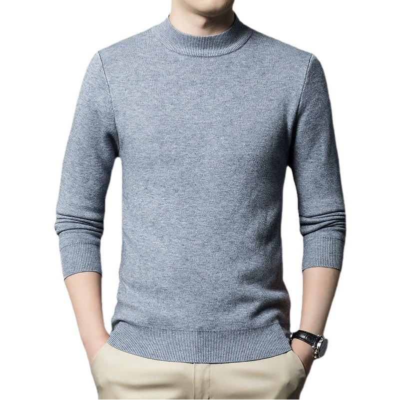Мужской пуловер с полуводолазкой из искусственного кашемира, трикотаж, мужской базовый однотонный осенне-зимний трикотаж, мужской трикотаж, оптовая продажа 2024