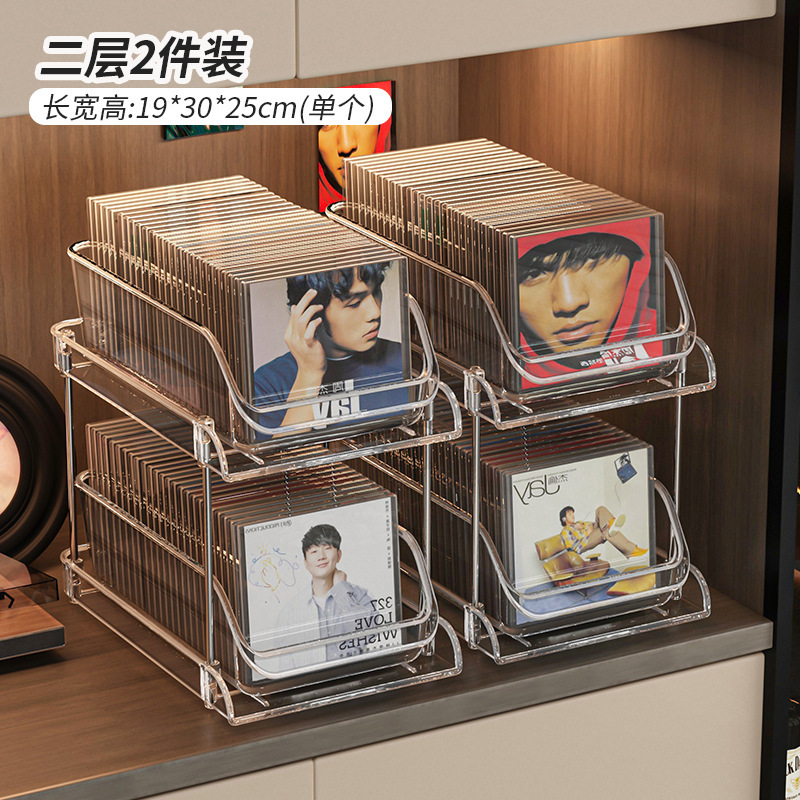 Cdディスクラックデスクトップディスク黒ゴムレコードディスクテープ収納ケース収納コレクションアルバム展示棚|undefined