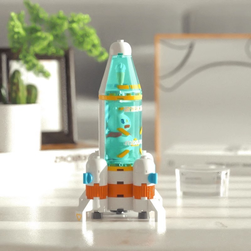 Jaki佳奇積み木蜜雪氷城宇宙飛行士ロケット宇宙子供玩具男少女知育プレゼント|undefined