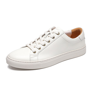 Hot Style White Shoes Men's 2025 New British Style Genuine Leather Breathable All-match Men's Casual Shoes Sports Sneakers Men's Shoes