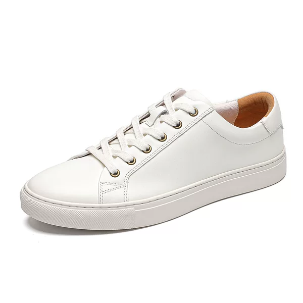 Hot Style White Shoes Men's 2025 New British Style Genuine Leather Breathable All-match Men's Casual Shoes Sports Sneakers Men's Shoes