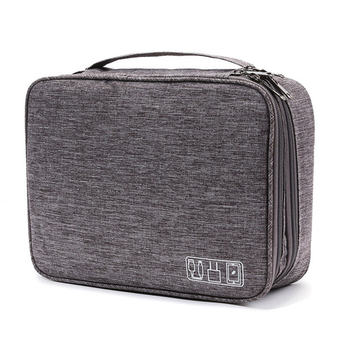 Cation Double Layer Digital Accessory Charging Bank Storage Box Portable USB Flash Drive Earphone Data Cable Storage Bag