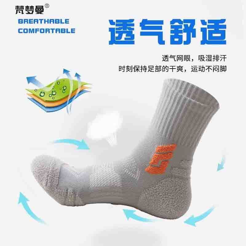 Elite professional basketball socks, thickened, high-top, non-slip, trendy, breathable, sweat-absorbing mid-calf sports socks
