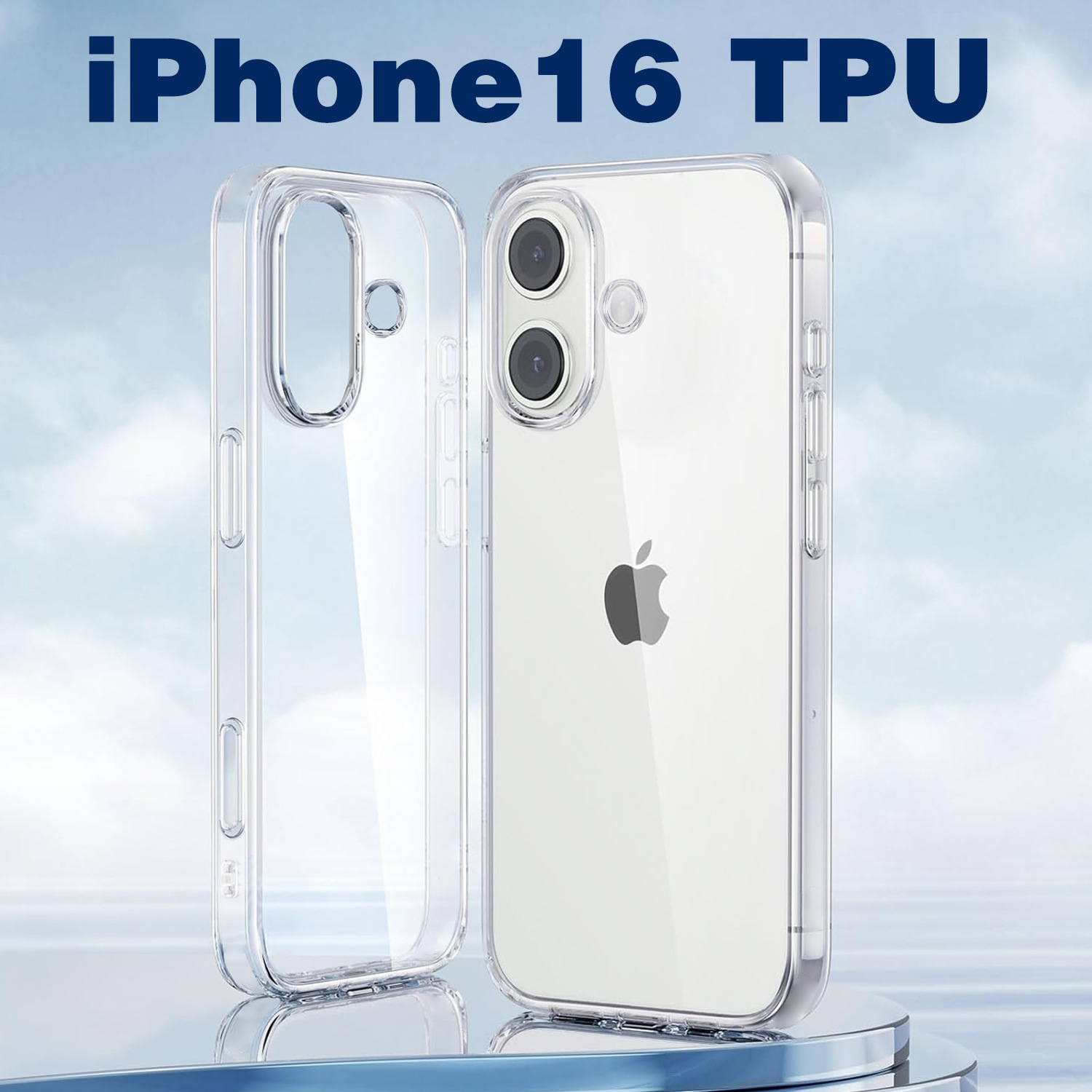 Funda Protectora Transparente para Celular iPhone 16 15 14 Pro Max de TPU Anticaídas
