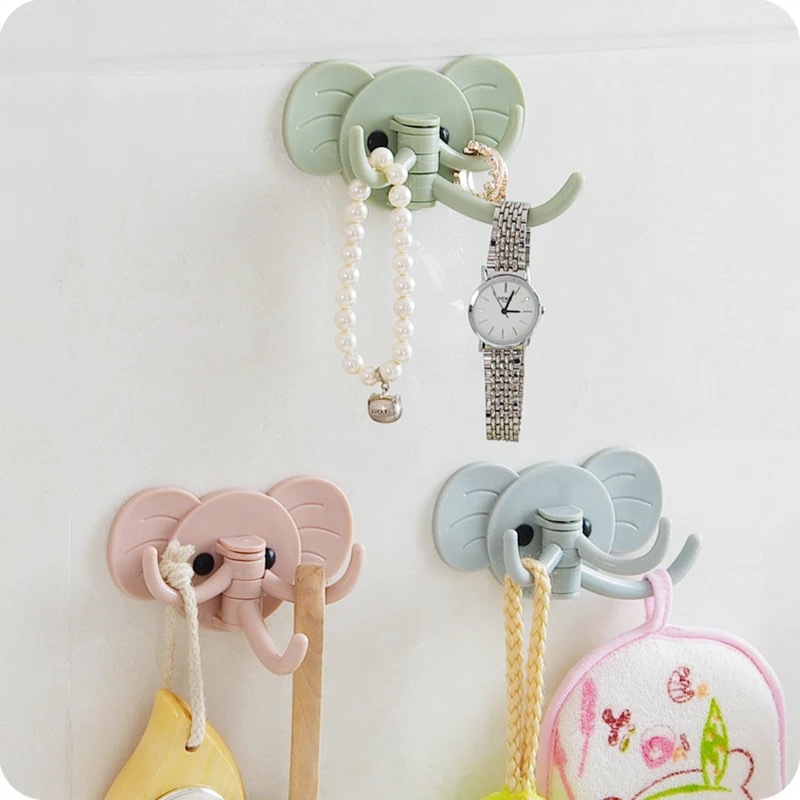 Patent Kitchen Bathroom Elephant Hook Nail-free Adhesive Hook Rotary Hook Cartoon Storage Hook