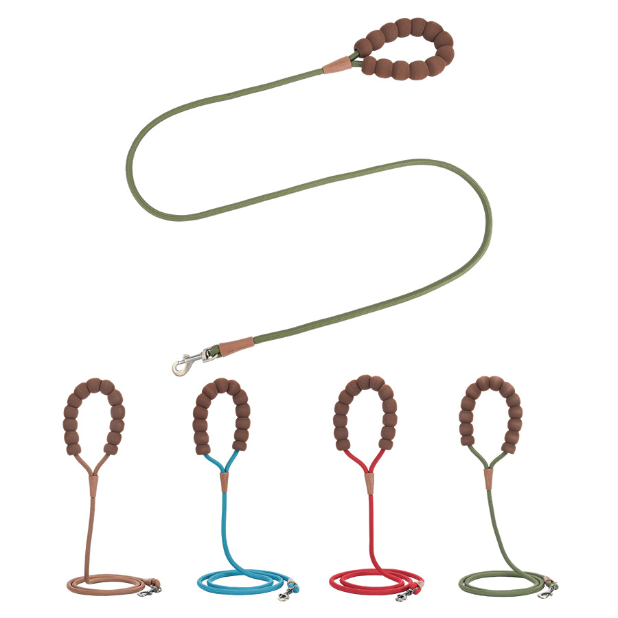 P Chain Explosion-Proof Dog Cloud Bubble Cotton Grip Color-Block Pet Walking Leash_voghion.com