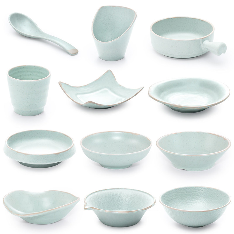 Melamine tableware imitation porcelain hotel dish set Japanese restaurant hot pot seasoning small bowls and plates plastic cups and spoons for commercial use Melamine tableware imitation porcelain hotel dish set Japanese restaurant hot pot seasoning small bowls and plates plastic cups and spoons for commercial use