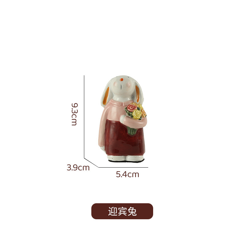 景德镇创意陶瓷家居摆件桌面装饰品电视柜入户玄关摆件卡通玩偶|undefined